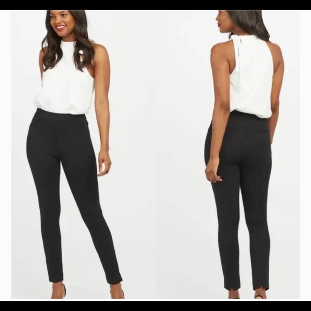 SPANX The Perfect Ankle Backseam Skinny Black Pants Sz M